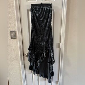 Silence + Noise Dark Gray Velvet Dress